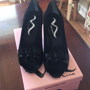 Nina Black Velvet shoes